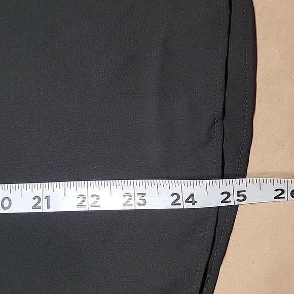 Express Size M Black Chiffon Ruffle Neck Blouse, Flutter Cap Sleeve, EUC - Picture 11 of 13